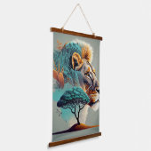 Afrikaanse Safari Leeuw Hoofd Hangend Wandkleed (Gebogen)