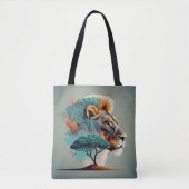 Afrikaanse Safari Leeuw Hoofd Tote Bag (Voorkant)