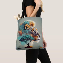 Afrikaanse Safari Leeuw Hoofd Tote Bag