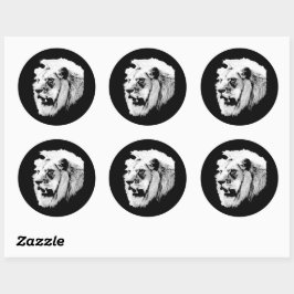 Afrikaanse Safari Leeuw Klassieke Ronde Sticker