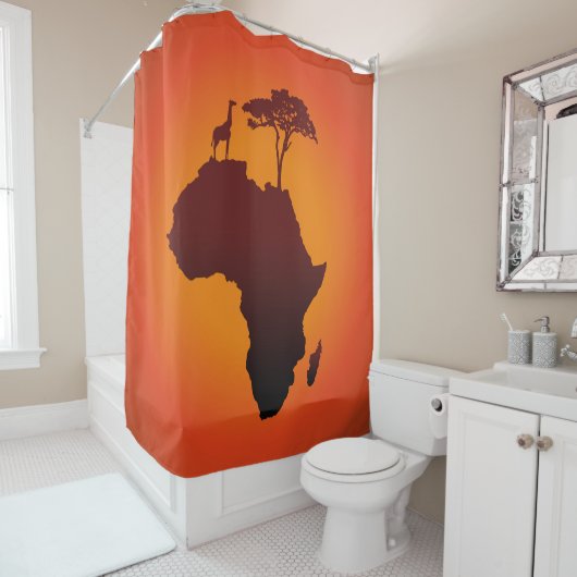 Afrikaanse Safari Map - Shower Curtain Douchegordijn (In situ)