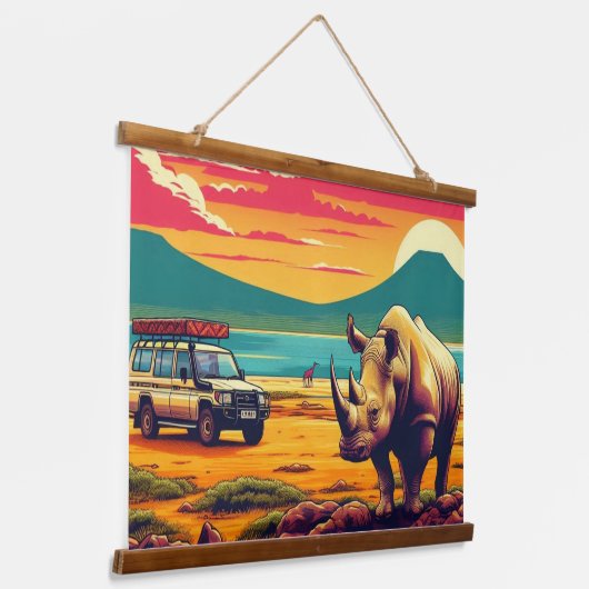 AFRIKAANSE SAFARI MUUR HANGING TAPIJT HANGEND WANDKLEED (Gebogen)