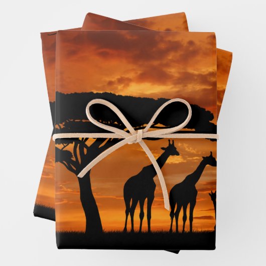 Afrikaanse Safari op Sunset Inpakpapier Vel (In situ)