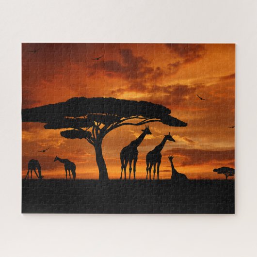 Afrikaanse Safari op Sunset Legpuzzel (Horizontaal)