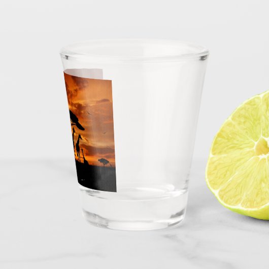 Afrikaanse Safari op Sunset Shot Glas (Rechts)