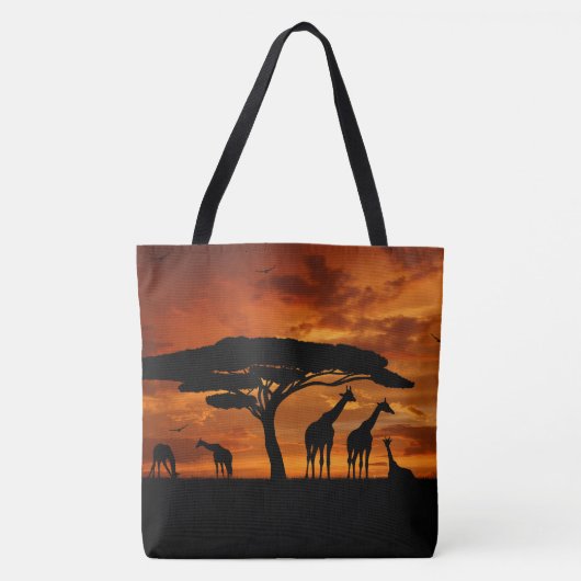 Afrikaanse Safari op Sunset Tote Bag (Voorkant)