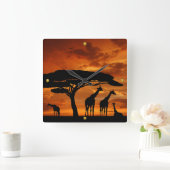 Afrikaanse Safari op Sunset Vierkante Klok (Huis)