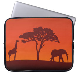 Afrikaanse Safari Silhouette - laptophoes Laptop Sleeve