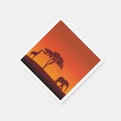 Afrikaanse Safari Silhouette - Papieren servet (Hoek)