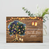 Afrikaanse safari-snaarlampen save the date (Staand voorkant)