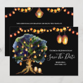 Afrikaanse safari-snaarlicht save the date (Voorkant / Achterkant)