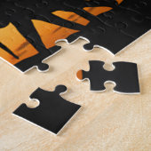 Afrikaanse Safari Sunset Elephant Silhouette Art Legpuzzel (Zijkant)