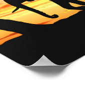 Afrikaanse Safari Sunset Elephant Silhouette Art Poster (Hoek)