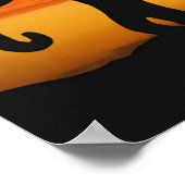 Afrikaanse Safari Sunset Elephant Silhouette Art Poster (Hoek)