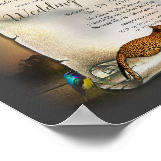 Afrikaanse Safari Sunset koninklijke aankondiging Poster (Hoek)