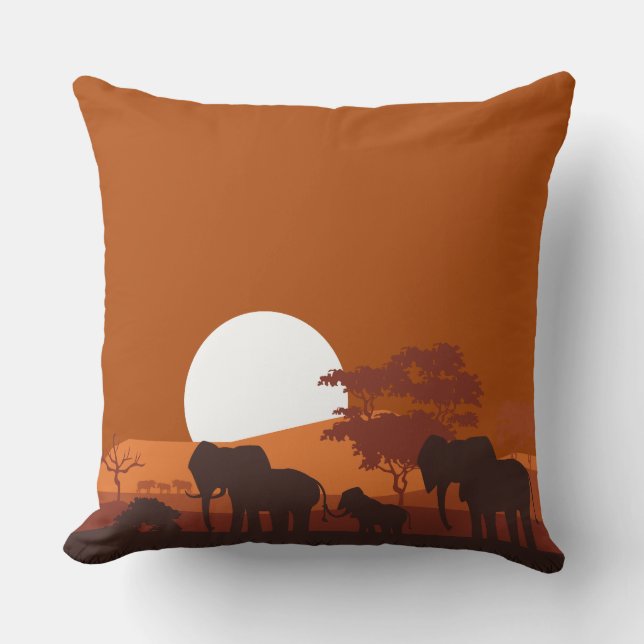 Afrikaanse Safari Sunset Pillow Dubbelzijdig Kussen (Voorkant)