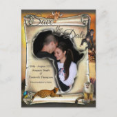 Afrikaanse Safari Sunset Save the Date Aankondigingskaart (Voorkant)