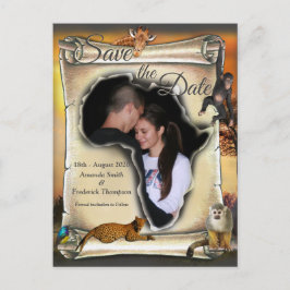 Afrikaanse Safari Sunset Save the Date Aankondigingskaart
