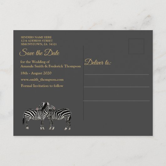 Afrikaanse Safari Sunset Save the Date Aankondigingskaart