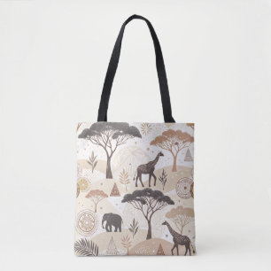 Afrikaanse safari-thema Canvas tas met dieren