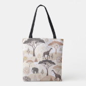 Afrikaanse safari-thema Canvas tas met dieren (Achterkant)