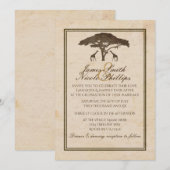 Afrikaanse Safari Twee Giraffen & Boom Vintage Bru Kaart (Voorkant / Achterkant)