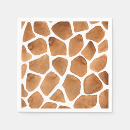 Afrikaanse Safari | Waterverf Giraffe Patroon Servet