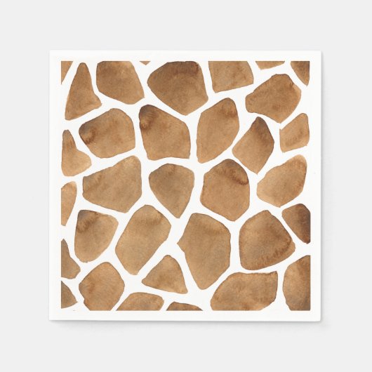 Afrikaanse Safari | Waterverf Giraffe Pattern Servet (Voorkant)