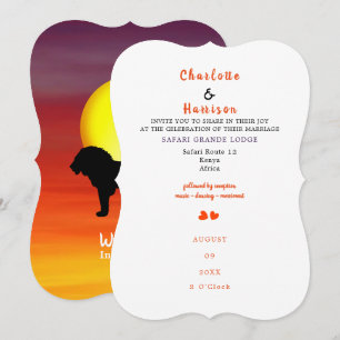 Afrikaanse Safari Wedding Destination Invitation Kaart