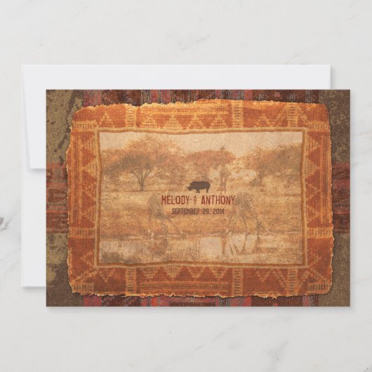 Afrikaanse Safari Wedding Uitnodiging (Voorkant)