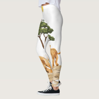 Afrikaanse safari-wild leeuw hert natuur ontwerp leggings