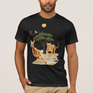 Afrikaanse safari-wild leeuw hert natuur ontwerp t-shirt