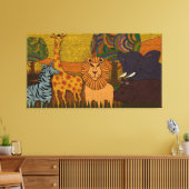 Afrikaanse Safari| Wilde Dieren|Textured Nursery Canvas Afdruk (Insitu (Woonkamer))