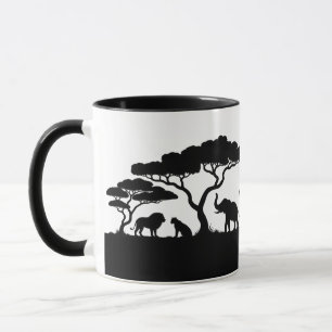 Afrikaanse Safari Wildlife Silhouette Koffiemok Mok