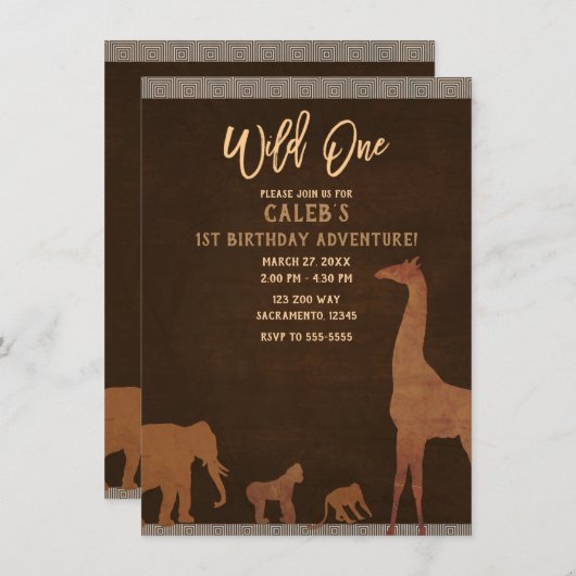 Afrikaanse Safari Zoo  WILD ÉÉN 1e Partij Kaart (Voorkant / Achterkant)