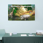 Afrikaanse safari's bosareaal dierentuin spandoek (Beurs)