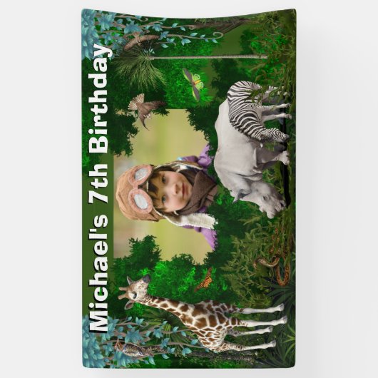 Afrikaanse safari's op het bos spandoek (Verticaal)
