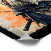  Afrikaanse samoerai Afro-Amerikaanse Bushido Warr Poster (Hoek)