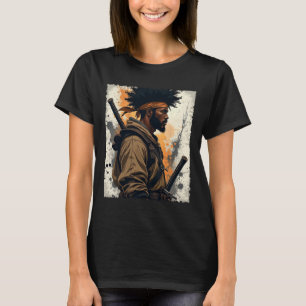 Afrikaanse Samurai Afro Amerikaanse Bushido Krijge T-shirt