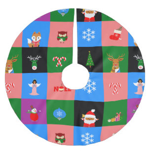 afrikaanse santa claus colorblock tree rok kerstboom rok
