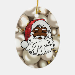 afrikaanse santa claus keramisch ornament