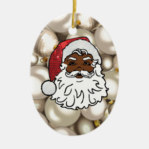 afrikaanse santa claus keramisch ornament