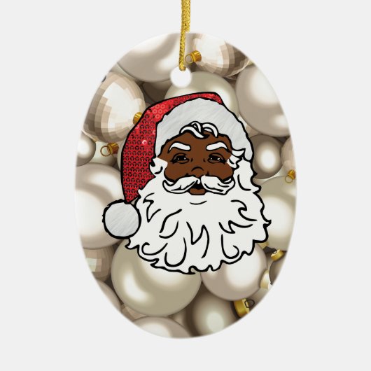 afrikaanse santa claus keramisch ornament (Voorkant)