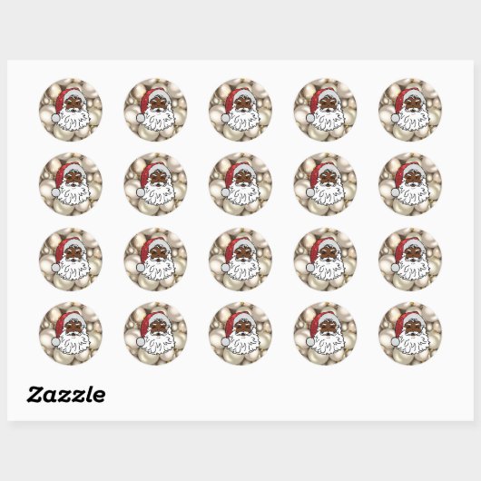 afrikaanse santa claus ronde sticker (Vel)