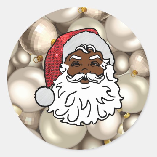 afrikaanse santa claus ronde sticker (Voorkant)