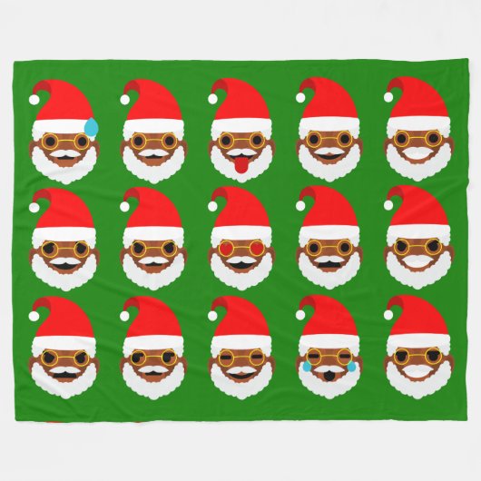 afrikaanse santa emoji emoticons deken (Voorkant (Horizontaal))