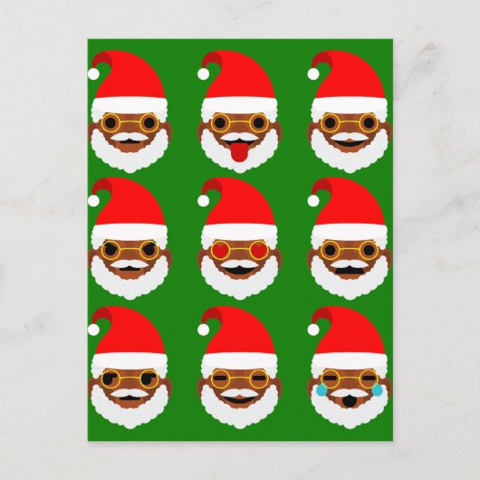 afrikaanse santa emoji emoticons feestdagenkaart (Voorkant)