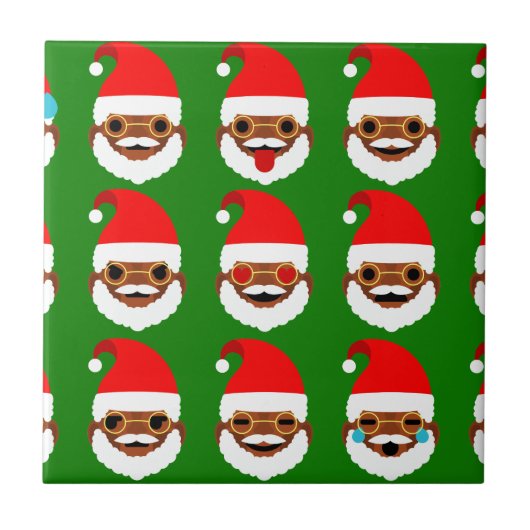 afrikaanse santa emoji emoticons tegeltje (Voorkant)