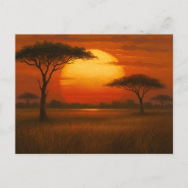 Afrikaanse Savannah - Schilderachtige Illustratie  Briefkaart