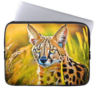 Afrikaanse Savannah Serval Wildcat Look Design Laptop Sleeve